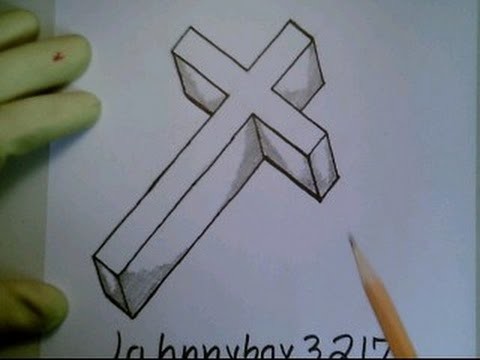How To Draw A 3D Cross Crucifix Step By Step Easy For ...