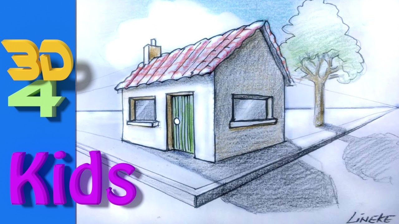  How To Draw A 3D House Step By Step 9