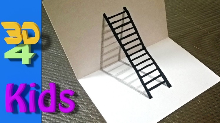 How to draw a 3D ladder step by step.#2