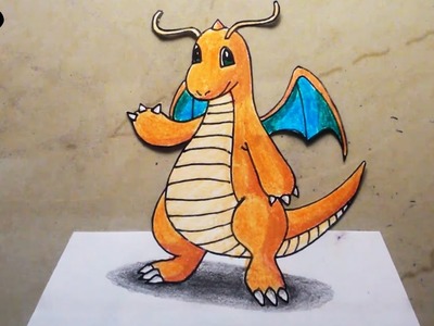 How To Draw A Dragonite Pokemon Drawing 3D