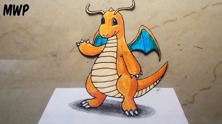 How To Draw A Dragonite Pokemon Drawing 3D