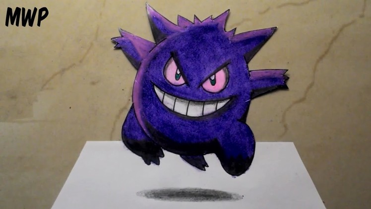 How To Draw Gengar Step By Step Drawing Pokémon 3D