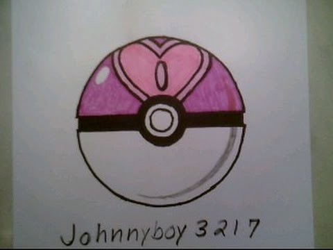 How To Draw Pokemon Love Ball Pokeball Go 3D Easy Step By Tutorial Iphone Game
