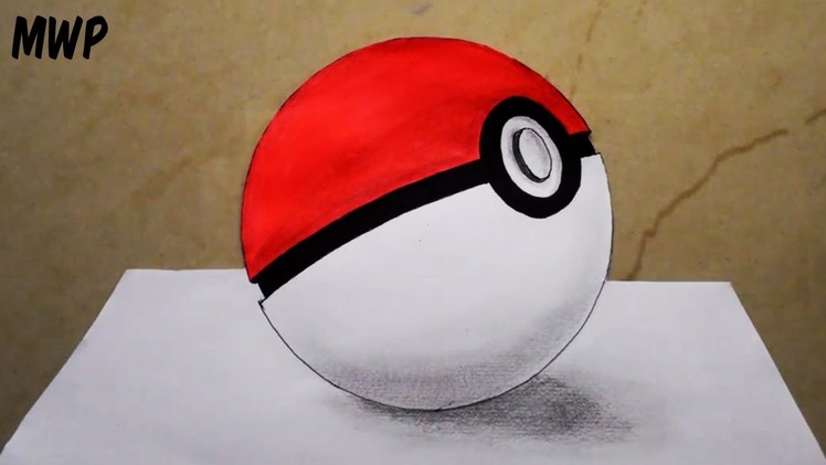 How To Draw Pokemon Pokeball Drawing 3D