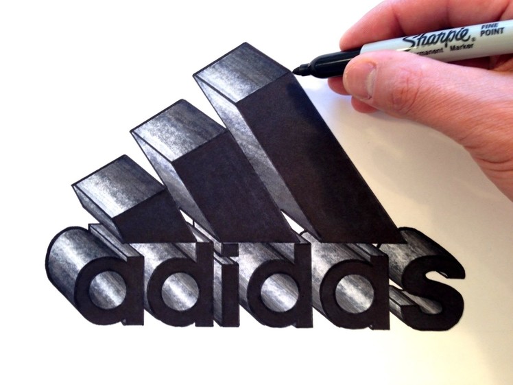 How to Draw the Adidas Logo in 3D - Best on Youtube