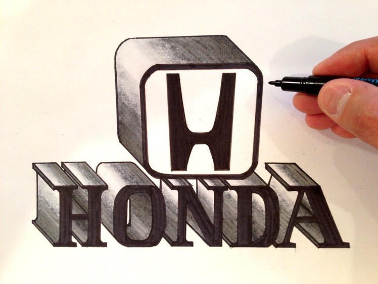 How to Draw the Honda Logo 3D