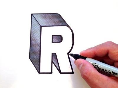 How to Draw the Letter R in 3D