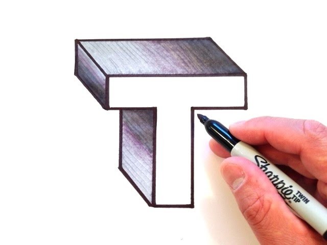 How to Draw the Letter T in 3D