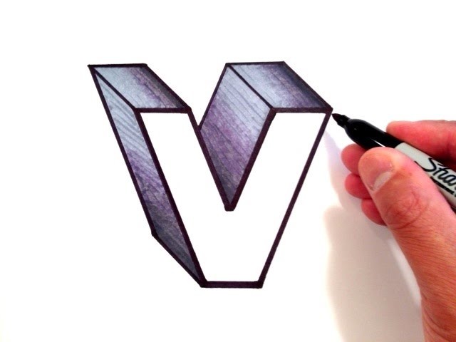 How to Draw the Letter V in 3D