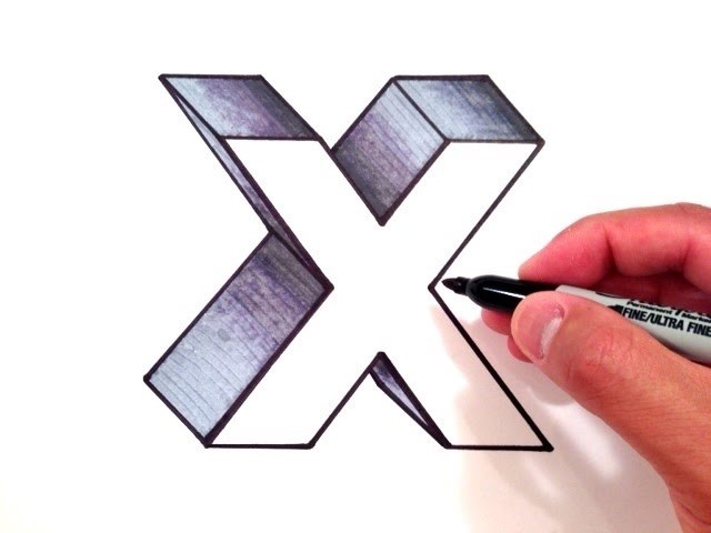 How to Draw the Letter X in 3D