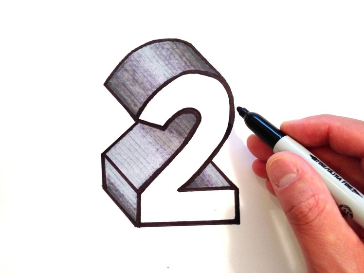 How to Draw the Number 2 in 3D