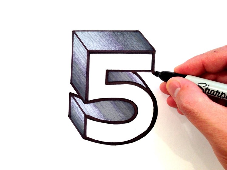 How to Draw the Number 5 in 3D