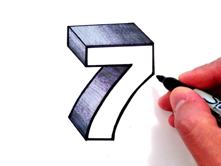 How to Draw the Number 7 in 3D