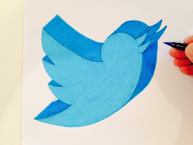How to Draw the Twitter Logo in 3D