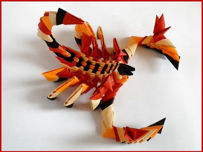 How to make 3d origami Scorpion Tutorial paper gift