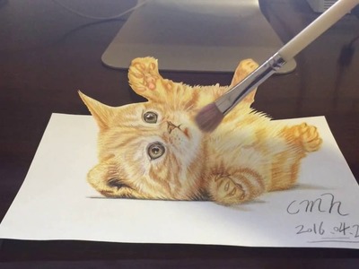No.8 Speed Drawing 3D three-dimensional picture (a cute little kitty)
