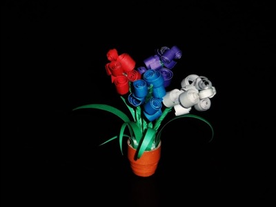Quilling Miniature Flower Pot in 3D - DIY