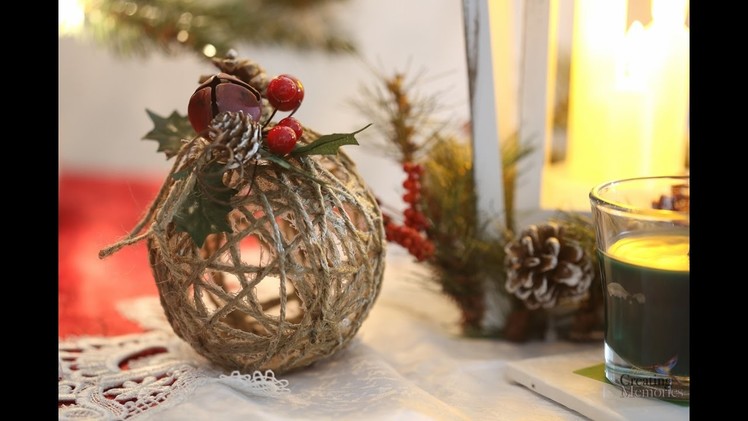 Rustic Twine Ball ornament DIY