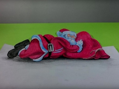 Santa Claus sleeping - 3D drawing 2016