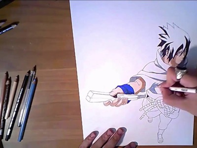 Speed drawing Sasuke Uchiha 3D.