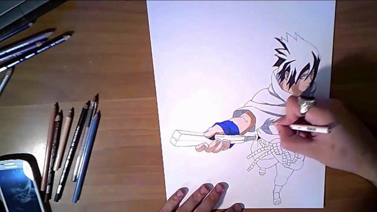 Speed drawing Sasuke Uchiha 3D.