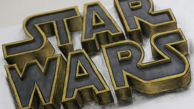 Speed Drawing Star Wars logo | 3D Illusion