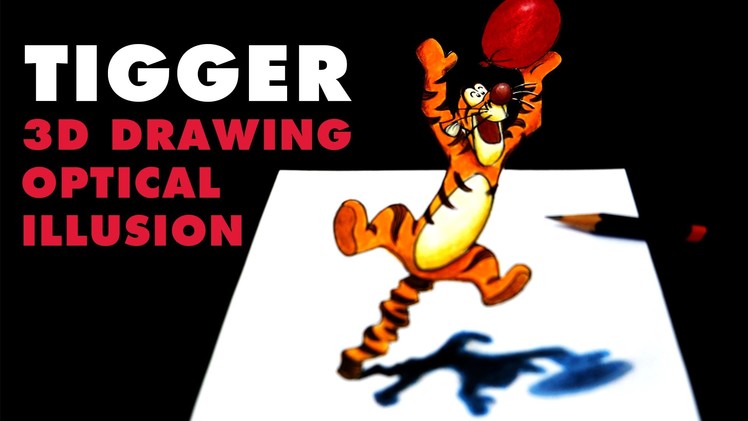 Tigger 3D Optical Illusion Drawing | Sketchbook by Oh My Disney