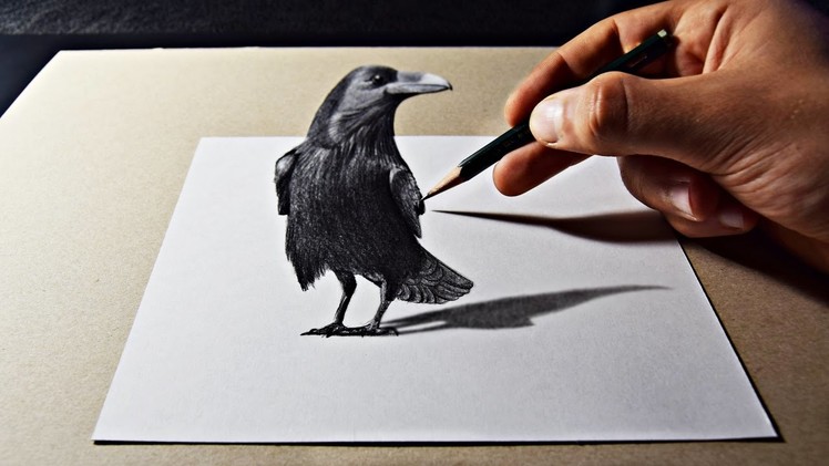 3D Art Drawing On Paper With Pencil