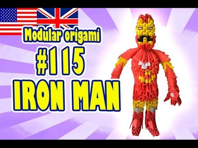 3D MODULAR ORIGAMI #115 IRON MAN