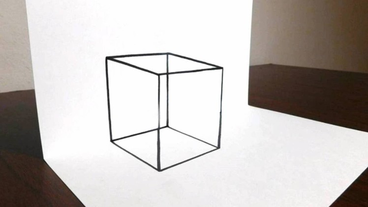 How to Draw a Transparent 3D Cube - Easy Trick Art