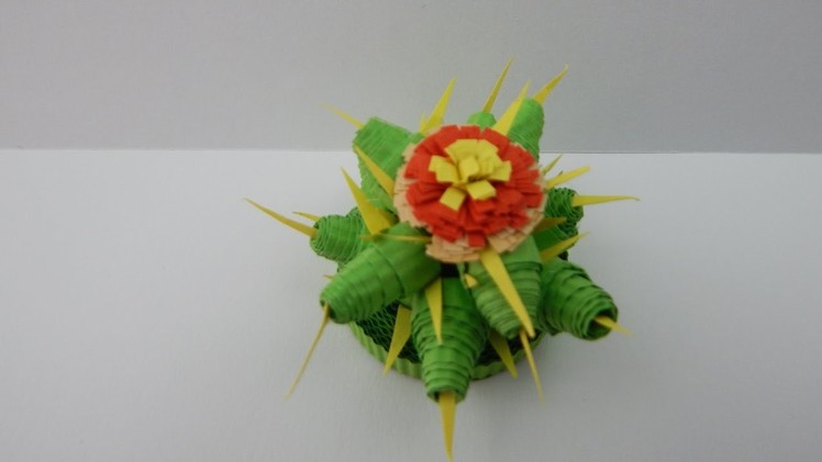 Quilling table decoration  - cactus 1 | DIY paper cactus paper craft