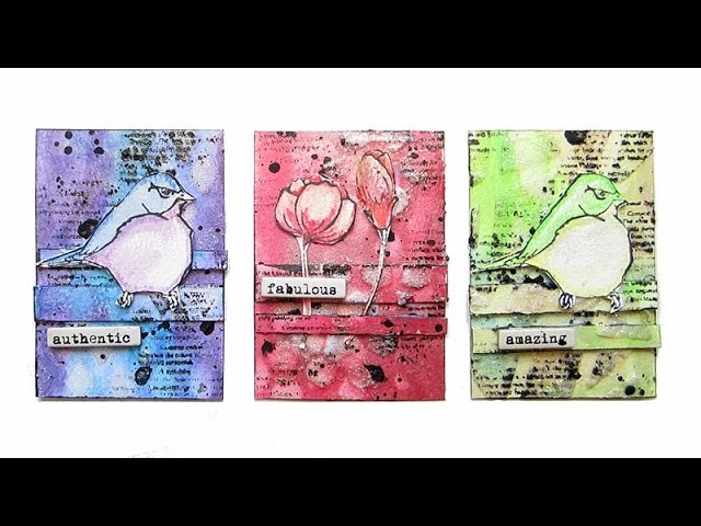 Water-color ATC's with Faber-Castell Design Memory Craft