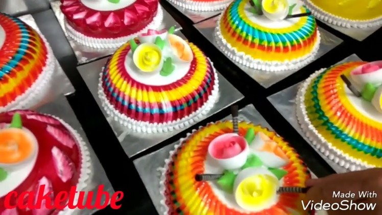 Amazing rainbow cake | easy frosting recipe | colourful cakes gel and glaze | garnishing