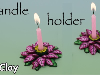 DIY Christmas Candle Holder - Polymer clay Poinsettia Decoration