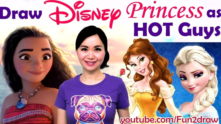 Draw Disney Princesses as HOT GUYS | ART CHALLENGE!