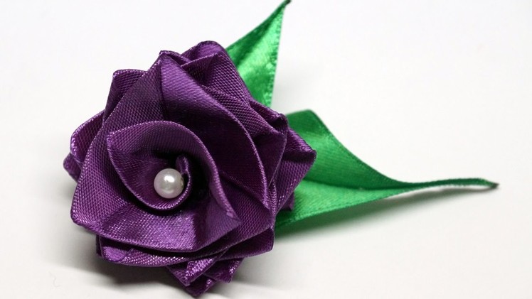 Flower making. Easy flowers making with satin ribbon. Rose tutorial. Julia DIY beauty and easy