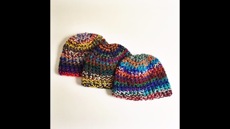 How to make cool color combos in a scrap yarn beanie