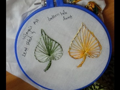 Leaf stitch for beginners - 7  - button hole stitch
