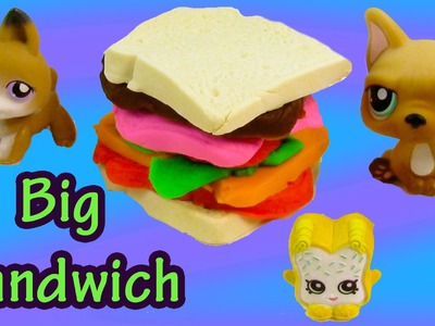 LPS Playdoh Picnic Food Bucket BIG SANDWICH Littlest Pet Shop Dog Vern Shopkins Playset Unboxing