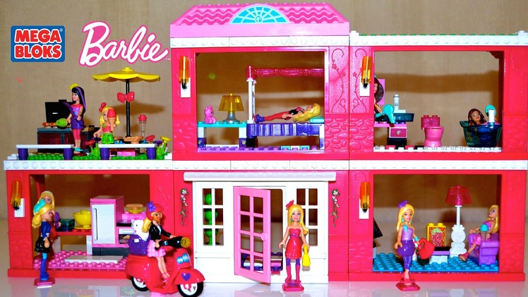 Mega Bloks Barbie Build N Style Fab Mansion with lots Barbie Dolls | TheChildhoodLife