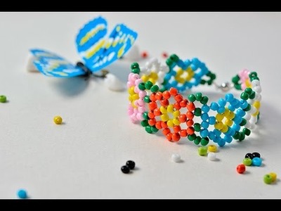 Pandahall Free Instructions on Making Candy Colored Seed Bead Flower Bracelet for Summer