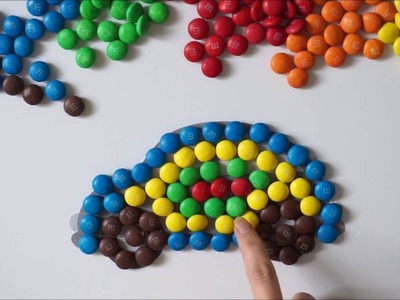 TOP Learn Colour Compilation - Rainbow Car M&M Candy video for children
