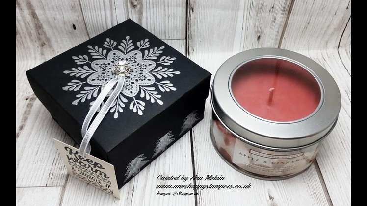 #7 Seasonal Sundays Heat Embossed Gift Box for large Tin Candle