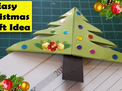 Christmas craft ideas for kids - Easy Christmas Tree Bookmark Corner - Easy Christmas paper crafts