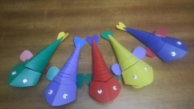 DIY Crafts - How To Make Moving Fish Craft For Kids + Tutorial .