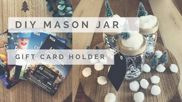 DIY. Wintery Mason Jar Gift Card Holders. Easy Holiday Craft Idea