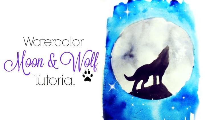 Easy Moon & Wolf Watercolor Tutorial