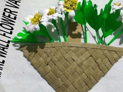 HOW TO MAKE WALL FLOWER VASE |ALL ART AND CRAFT WITH WASTE PAPER
