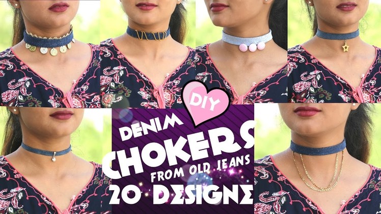 20 DIY Denim Chokers | Quick , Easy & Cheap