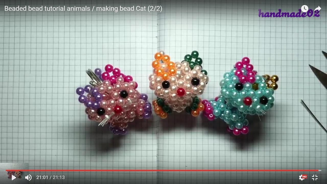 Beaded bead tutorial animals. making bead Cat (2.2)